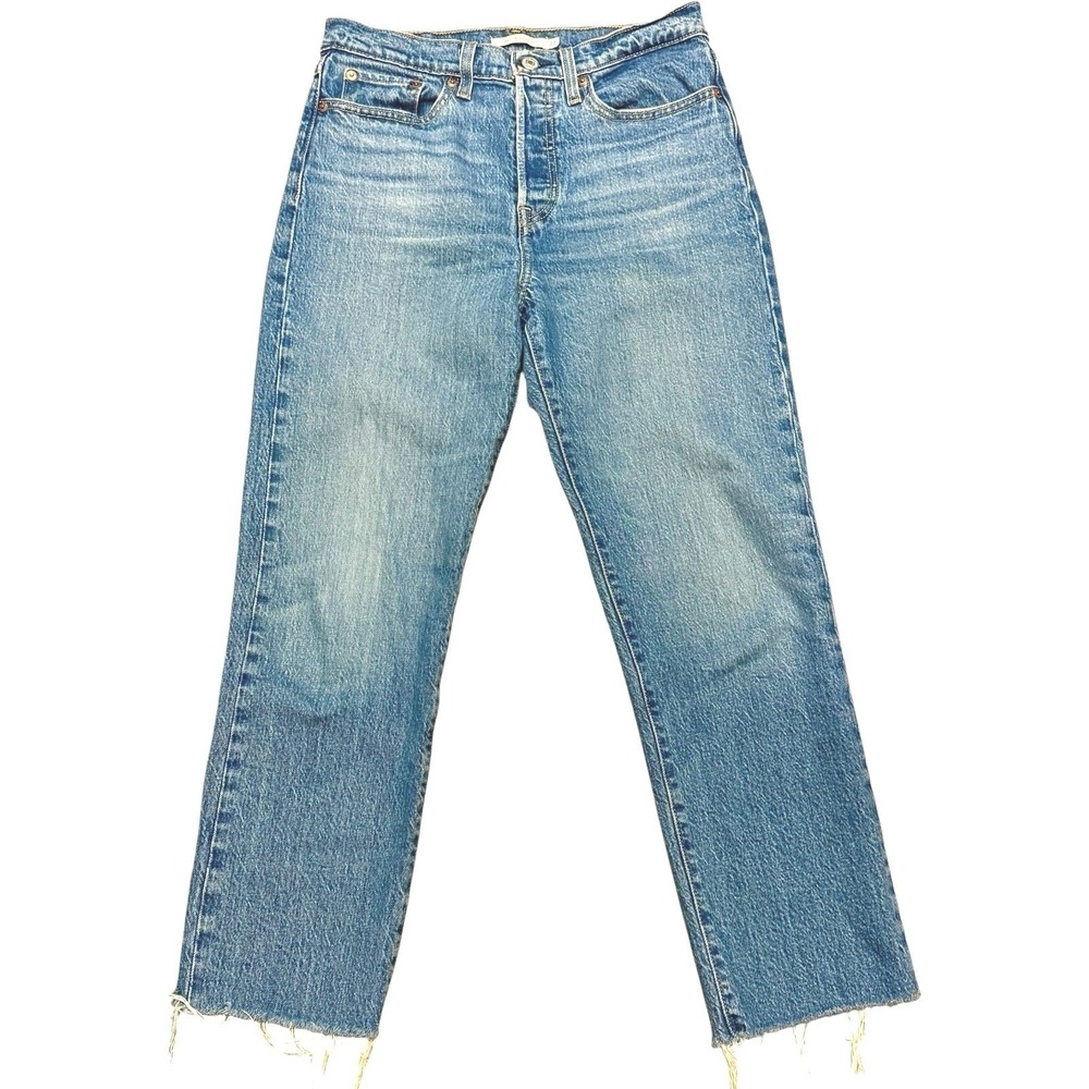 Levi's True VTG 90's Wedgie High Rise Straight‎ Leg Button Fly Med Wash Jeans 27